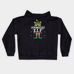 I'm The Youngest Elf Matching Family Christmas Pajama shirt Kids Hoodie